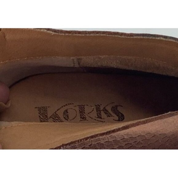 Korks Gemini Ankle Boots Womens 6.5 Brown Snake Pattern Chunky Heel - Picture 7 of 7